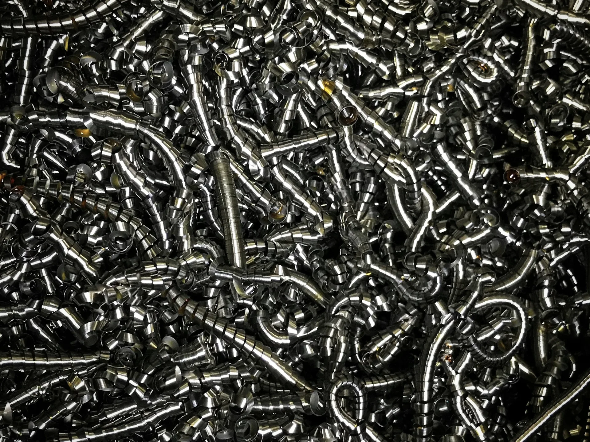 Industry context: Metal swarf left after machining.